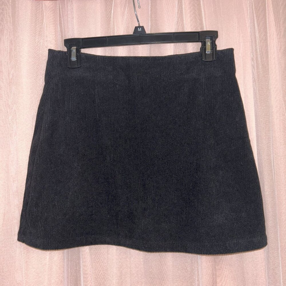 NEW HALARA SKORT High Waisted Invisible Zipper 2-in-1 A Line Mini Corduroy  -M